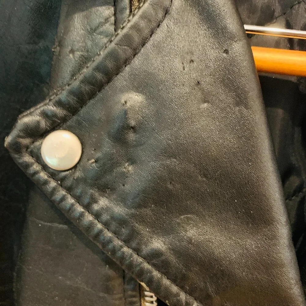 Vintage 90s Leather Biker Jacket Size Medium - Picture 10 of 15